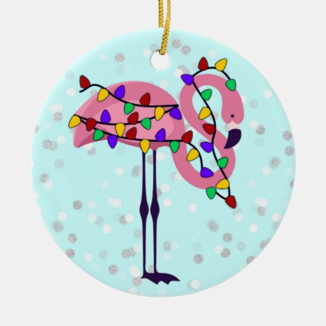 Fa La La Mingo Flamingo Ornament (Front)