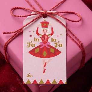 Fa La La Nutcracker Ballet Pink Girly Christmas To Gift Tags