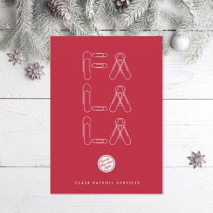 Fa La La Paperclip Business Christmas Holiday Card