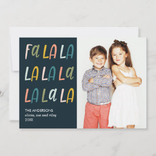 Fa La La   Pastel colours   Holiday 3 Photo Cards