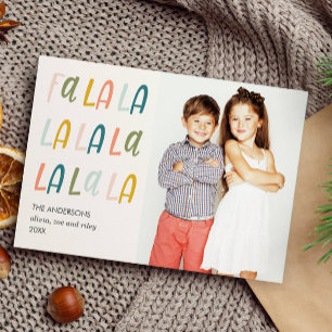 Fa La La   Pastel colours   Holiday Photo Cards