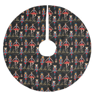 Fa La La Pink Nutcracker Christmas Ballet Scene Brushed Polyester Tree Skirt