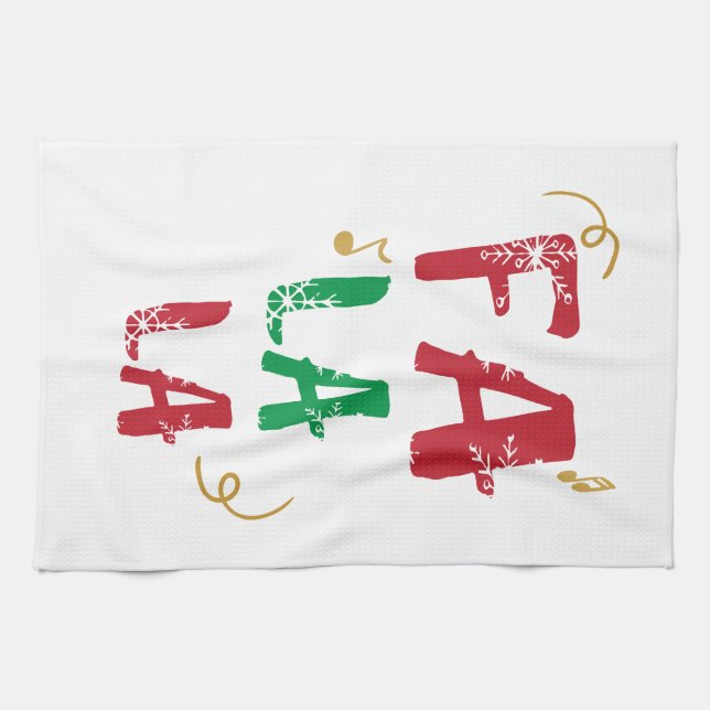 Fa La La song Christmas Tea Towel (Horizontal)