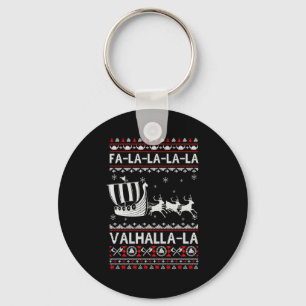 Fa La La Valhalla Viking Ship Christmas Xmas Ugly Key Ring