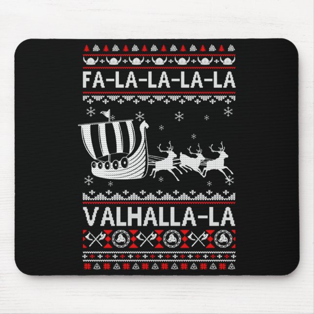 Fa La La Valhalla Viking Ship Christmas Xmas Ugly  Mouse Mat (Front)