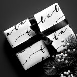 FA LA LA White & Black Calligraphy Christmas Carol Wrapping Paper Sheet<br><div class="desc">Celebrate the magical and festive holiday season with our custom holiday wrapping paper sheets. Our modern black and white minimalistic holiday designs feature a bold black and white modern calligraphy script "fa la" (Background colour can be changed to suit your needs) All designs are original artwork by Moodthology Papery.</div>