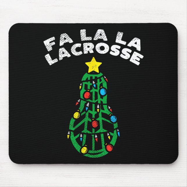 Fa La Lacrosse Funny Christmas Lax Player Goalie T Mouse Mat (Front)