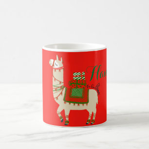 Fa La Llama Red Christmas Personnalised Coffee Mug