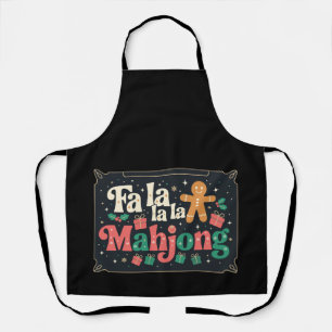 Fa La Mahjong Christmas Gingerbread Xmas Holiday Apron