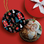 Fa La Nutcracker Christmas Character Family Photo Ceramic Tree Decoration<br><div class="desc">Beautiful, whimsical, and magical photo Christmas ornament. We've hand-painted all the illustrations and typography that you see in this holiday photo ornament. Our design features our beautiful nutcracker Christmas characters. the words "Fa La La" are hand-drawn and pair perfectly with our illustration. Nutcracker, nutcracker mouse king, nutcracker ballet dancers, candy...</div>