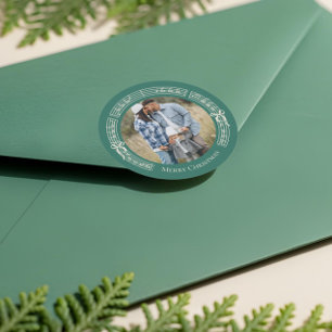 Fa La Vintage Sheet Music Family Photo Christmas Classic Round Sticker