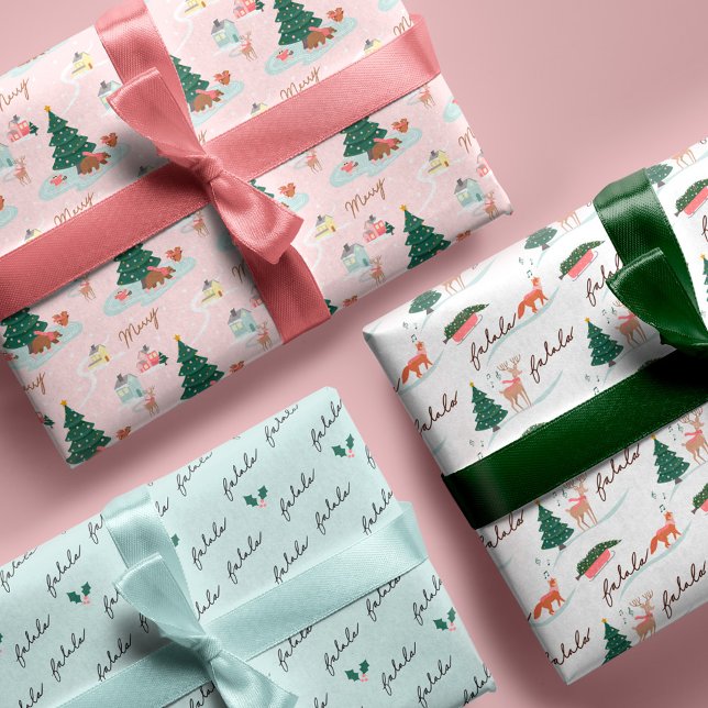 Fa La Winter Wonderland Forest Woodland Animals Wrapping Paper Sheet (Fa La Winter Wonderland Forest Woodland Animals Wrapping Paper Sheet)