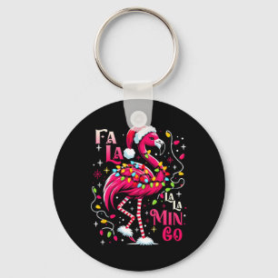 Fa Lala Mingo Flamingo Christmas Tropical Xmas Tre Key Ring