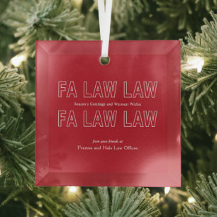 Fa Law Law Funny Lawyer Joke Christmas Glass Tree Decoration