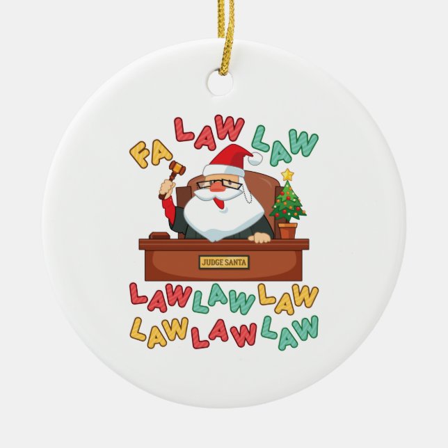 Fa Law Law Lawyer Christmas Santa Judge Ceramic Tree Decoration (Front)