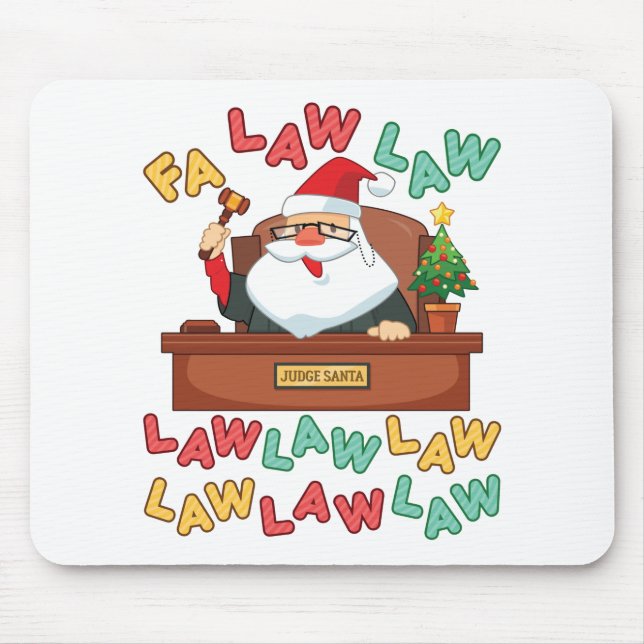 Fa Law Law Lawyer Christmas Santa Judge Mouse Mat (Front)