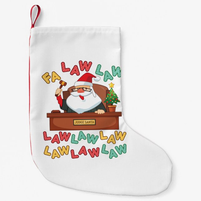 Fa Law Law Lawyer Christmas Santa Judge Small Christmas Stocking (Front)