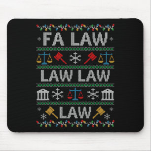 Fa Law Law Vintage Lawyer Ugly Christmas Sweater Mouse Mat