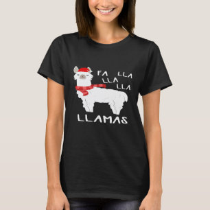 Fa Lla Lla Lla LLamas Animal Pun Christmas Holiday T-Shirt