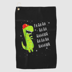 Fa Ra Ra Raaawr T Rex Dinosaur Firefighter Christm Golf Towel
