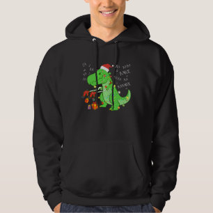 Fa Ra Ra Rawr Christmas  Dinosaur With Xmas Hat Li Hoodie