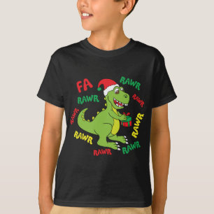 Fa Ra Ra Rawr Santasaurus T-Rex Dino Santa Claus T-Shirt