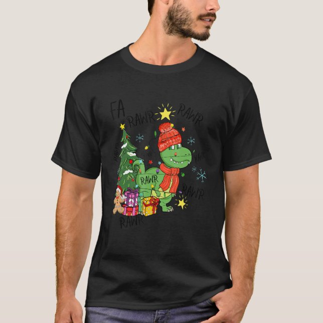 Fa Rawr Rawr rex Christmas T-Shirt (Front)