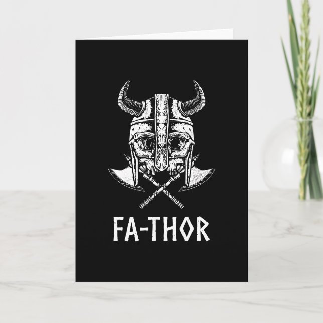 Fa-Thor Nordic Viking Skull Father Papa Dad Card (Front)