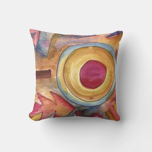 Faall Colours Retro Water Colour Pillow (Front)