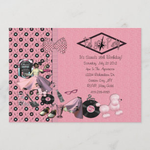 Fab 50's Party Invitations