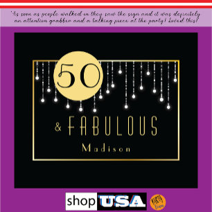 Fab 50th Birthday Cool Fun Black Tapestry 