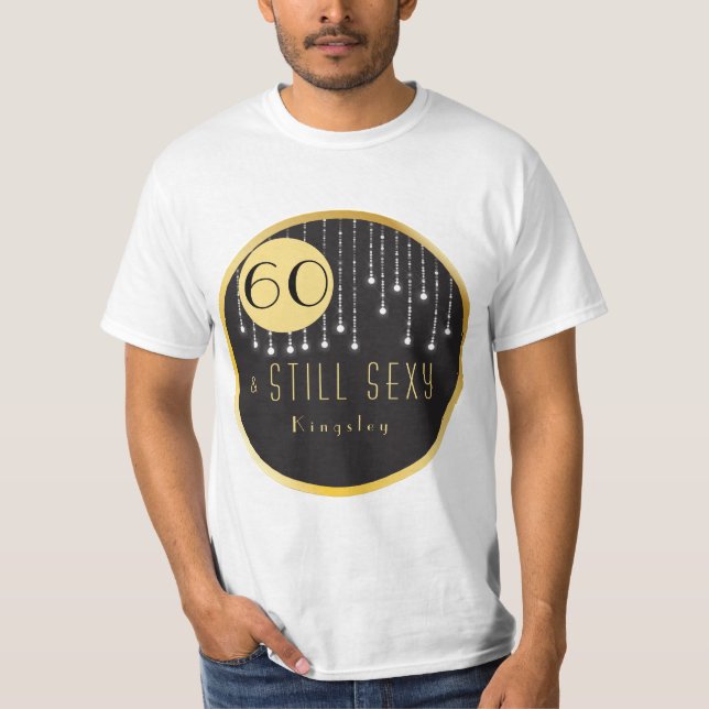 Fab 60th Birthday Cool Fun Black T-Shirt (Front)