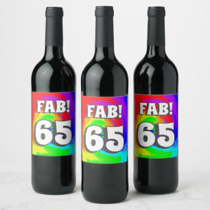 Fab! 65 Vibrant Heat Wave Swirl Retro 70s Party Wine Label