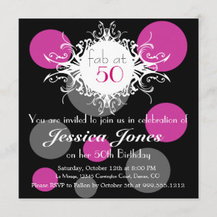 Fab at 50 Custom Birthday Party Invitation