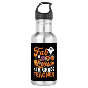 Fab-BOO-Lous 4th Grade Teacher Halloween 532 Ml Water Bottle