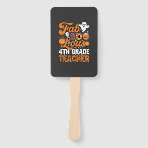 Fab-BOO-Lous 4th Grade Teacher Halloween Hand Fan