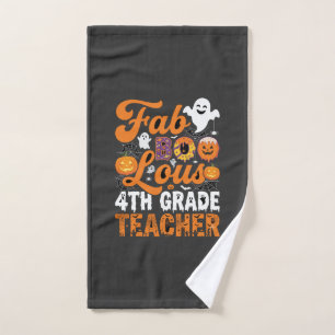 Fab-BOO-Lous 4th Grade Teacher Halloween Hand Towel