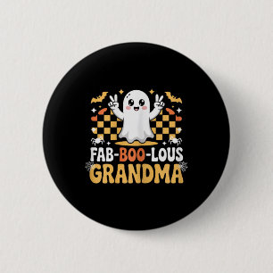 Fab-boo-lous Grandma Cute Ghost Halloween Mum 6 Cm Round Badge