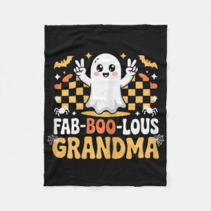 Fab-boo-lous Grandma Cute Ghost Halloween Mum Fleece Blanket