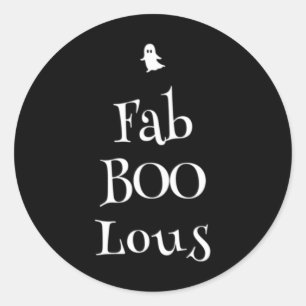 Fab Boo Lous Halloween Ghost Classic Round Sticker