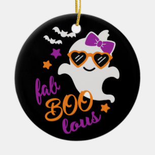 Fab Boo Lous Halloween Ghost Cute Ceramic Tree Decoration