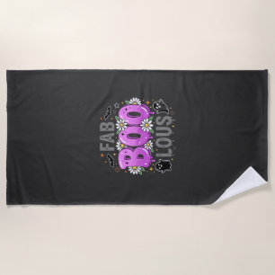 Fab Boo Lous Halloween Ghost Design_1 Beach Towel