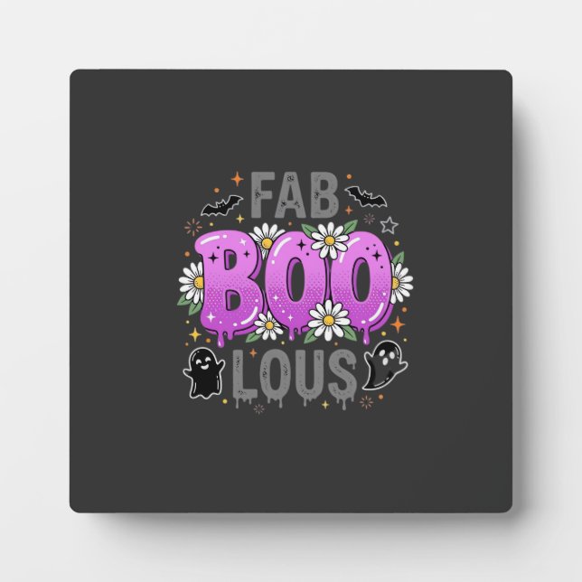 Fab Boo Lous Halloween Ghost Design_1 Plaque (Front)