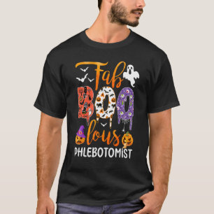 Fab Boo Lous Phlebotomist Boo Ghost Halloween Phle T-Shirt