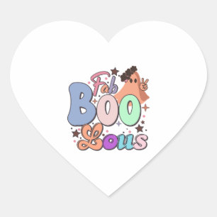 Fab Boo Lous Retro Cute Halloween T Heart Sticker
