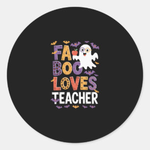 Fab Boo Lous Retro Halloween Classic Round Sticker