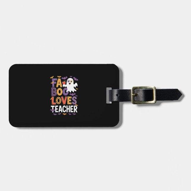 Fab Boo Lous Retro Halloween Luggage Tag (Front Horizontal)