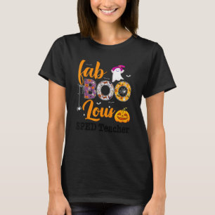 Fab Boo Lous Sped Teacher Leopard Spooky Halloween T-Shirt