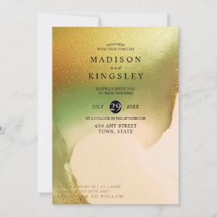 Fab Chartreuse 💚 Abstract Incredible Budget Weddi Invitation