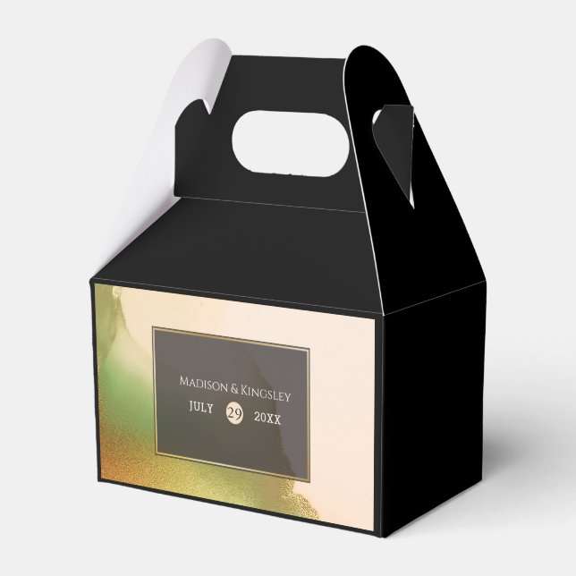 Fab Chartreuse 🤵 Bold & Stylish Budget Wedding Favour Box (Front Side)